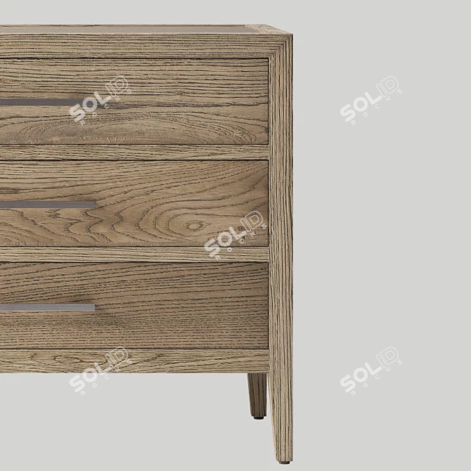 French Oak Closed Nightstand 3D model image 4