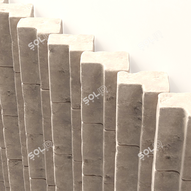 Smooth Panel Brick Block Angle - High Quality 3D Render 3D model image 4