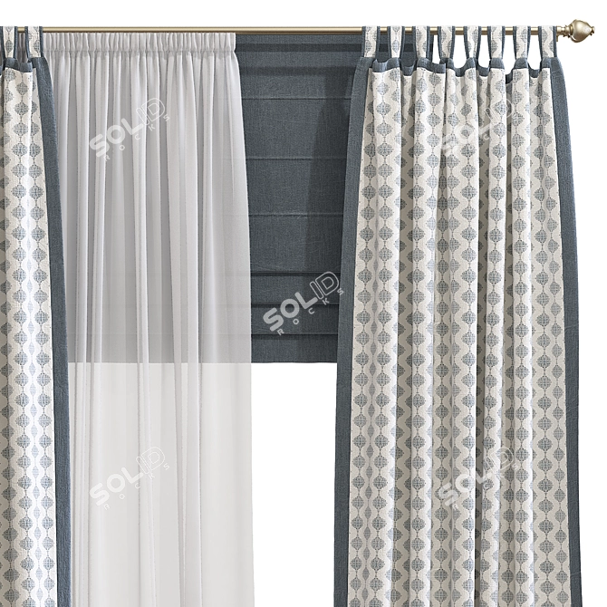 Title: Refined and Redesigned Curtain 3D model image 2