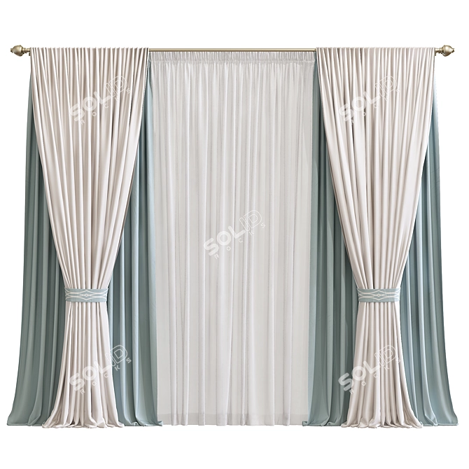 Versatile Curtain 802: Enhanced Design 3D model image 1