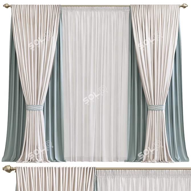 Versatile Curtain 802: Enhanced Design 3D model image 2