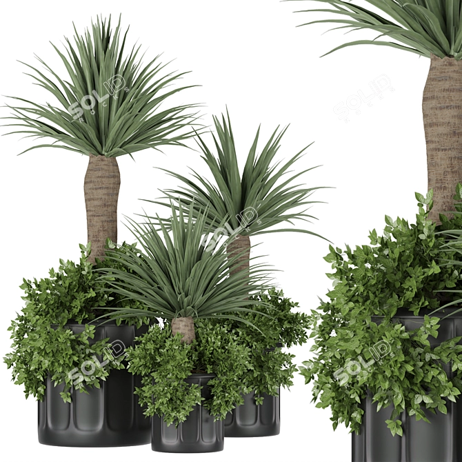 Lush Green Leafy Collection 3D model image 1