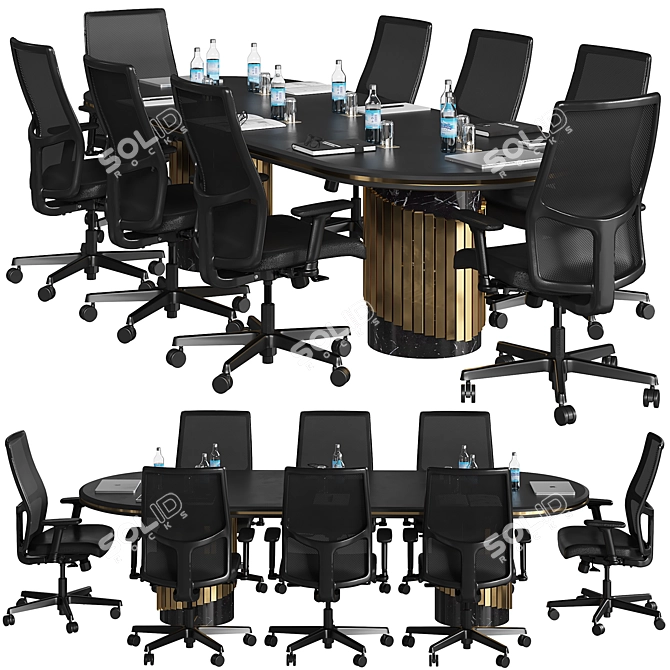 Sleek Executive Conference Table 3D model image 1