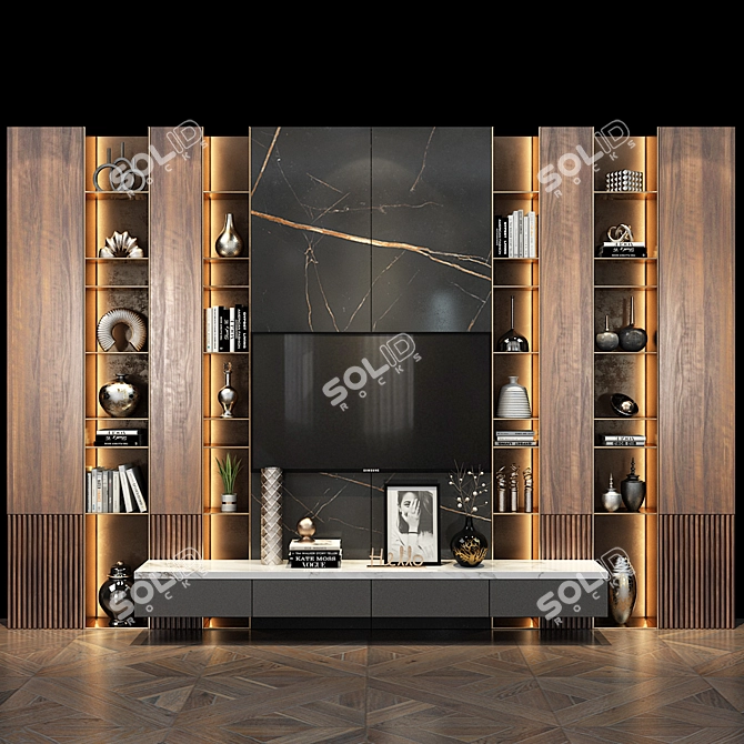 Modern TV Shelf Set 317 3D model image 1