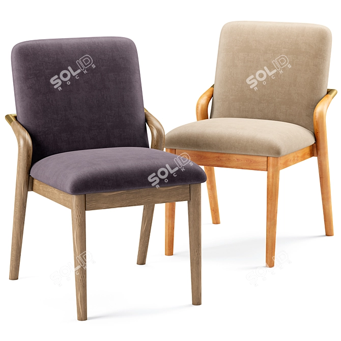 Elegant Grace Side Chair 3D model image 1