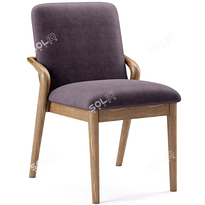Elegant Grace Side Chair 3D model image 2