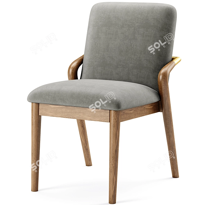 Elegant Grace Side Chair 3D model image 3
