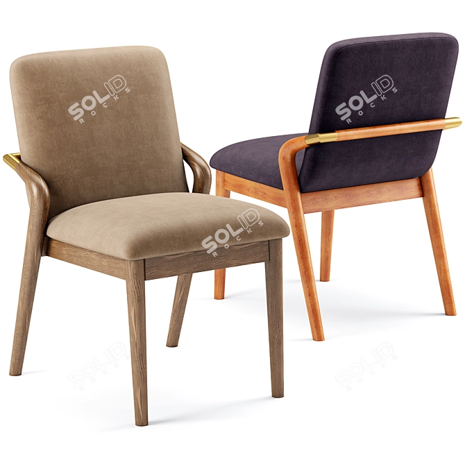 Elegant Grace Side Chair 3D model image 4