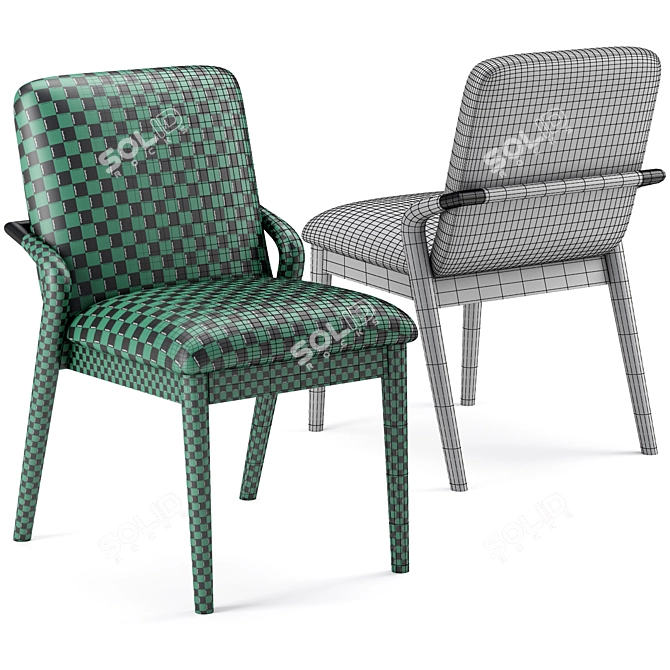Elegant Grace Side Chair 3D model image 5