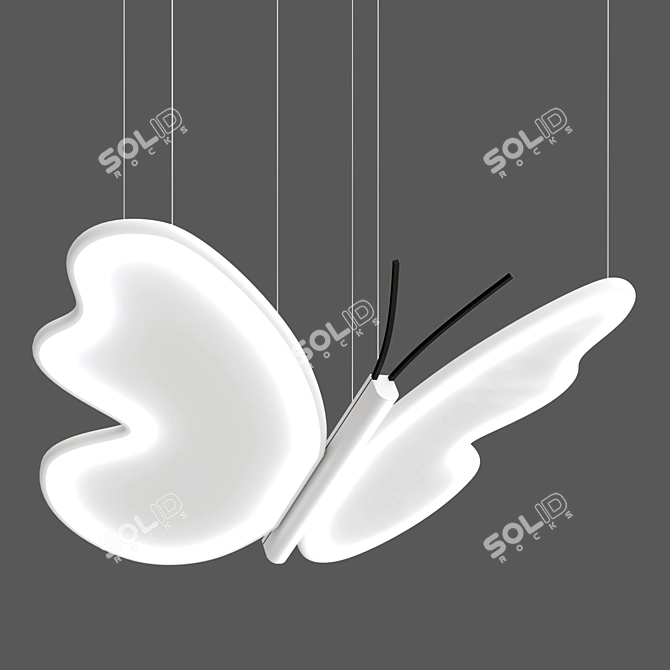 Butterfly Illumination: A Magical PVC Pendant 3D model image 1