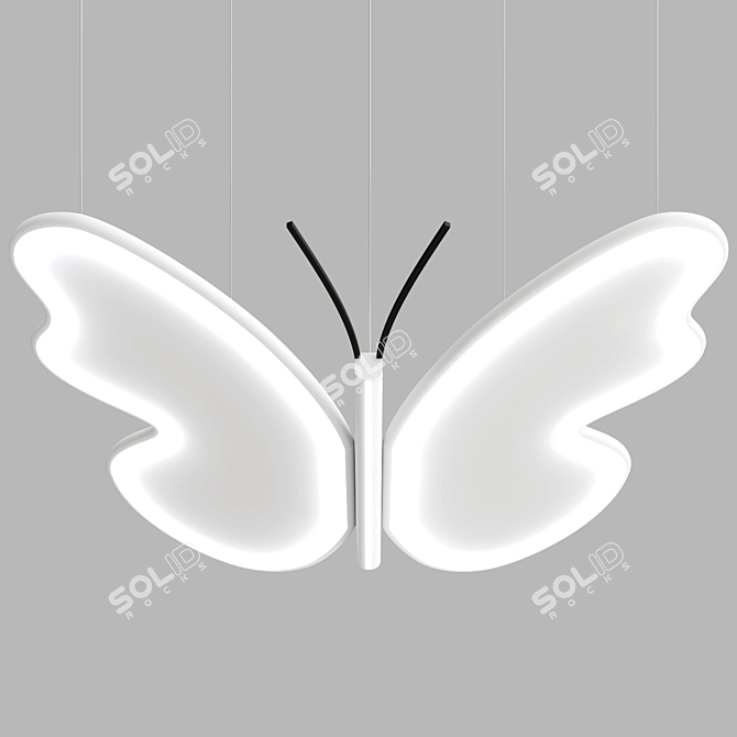 Butterfly Illumination: A Magical PVC Pendant 3D model image 2