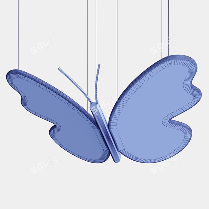 Butterfly Illumination: A Magical PVC Pendant 3D model image 3