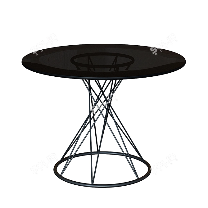 Title: Niut Glass Dining Table - Stylish Ø 120cm 3D model image 1