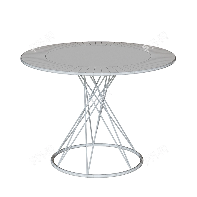 Title: Niut Glass Dining Table - Stylish Ø 120cm 3D model image 2