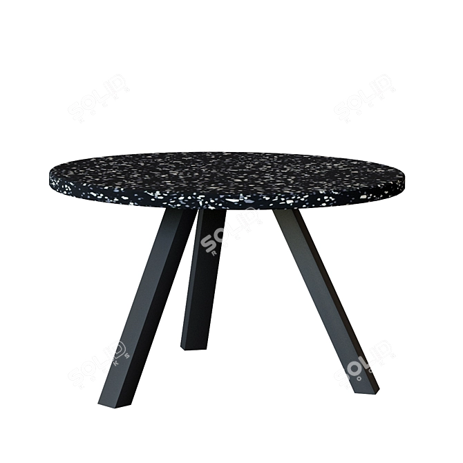 Sleek Shanelle: Ø120 Black Table 3D model image 1