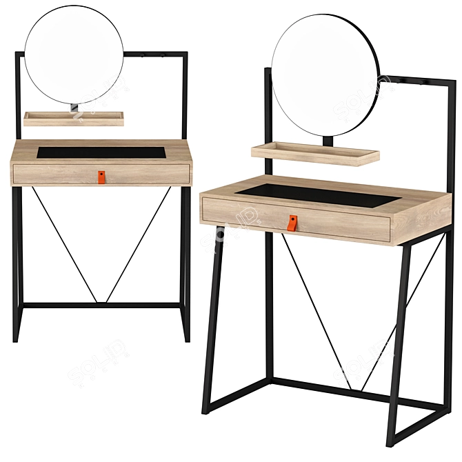 Modern Vanity Table with Drawer | Lou Collection 3D model image 1