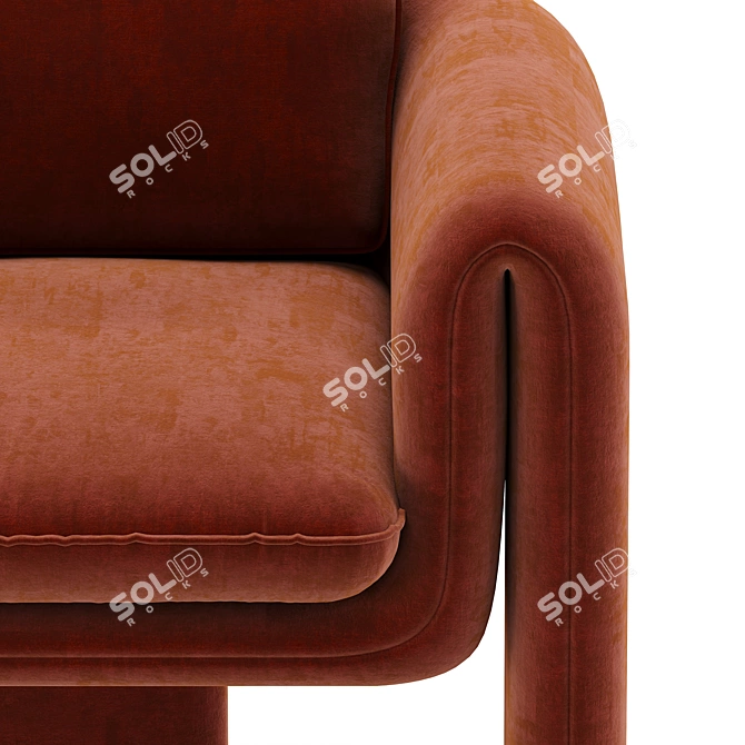 Luxurious Floria Velvet Chair 3D model image 3