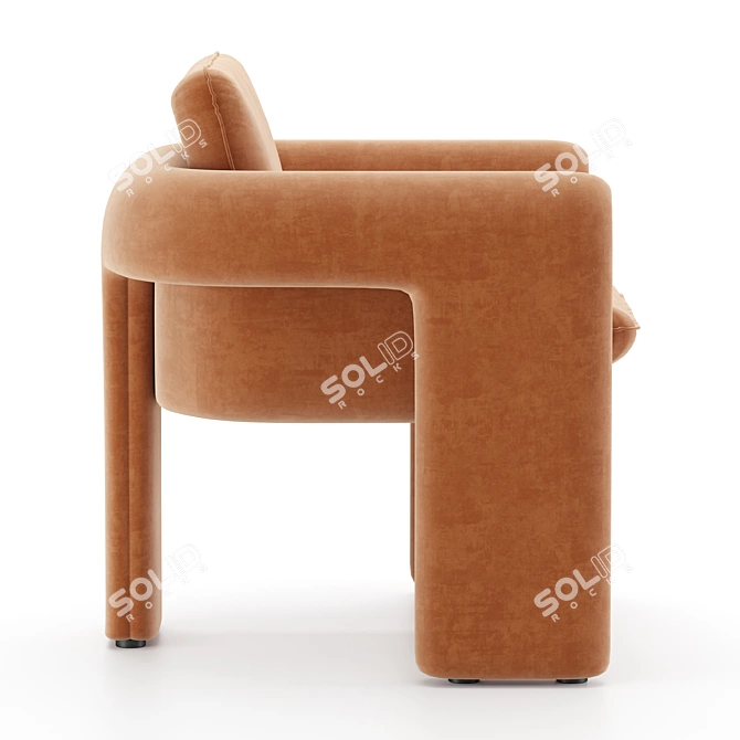 Luxurious Floria Velvet Chair 3D model image 4