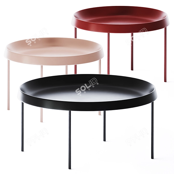 Modern Tulou Coffee Tables Set 3D model image 1