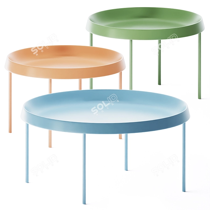 Modern Tulou Coffee Tables Set 3D model image 2