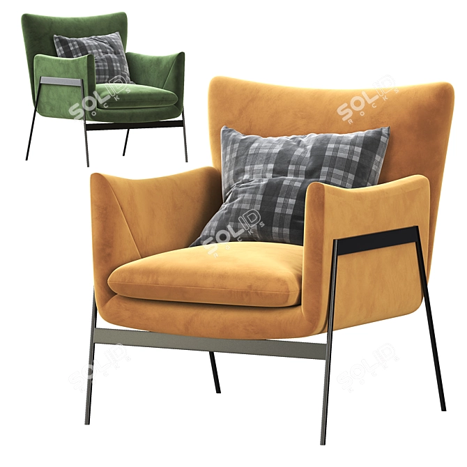 Alecto Armchair: Modern Elegance for Your Space 3D model image 2
