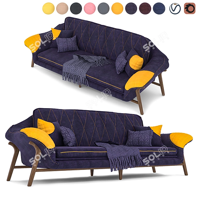 Elegant Flexform Sofa 2015 3D model image 1