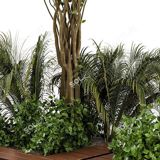 Outdoor Garden Set: Bush & Tree - Set 69 3D model image 2