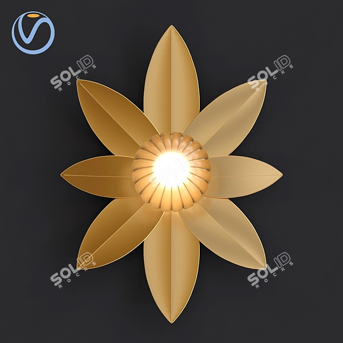 Elegant Lotus Wall Sconce 3D model image 2