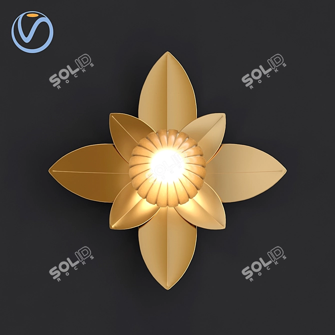Elegant Lotus Wall Sconce 3D model image 3