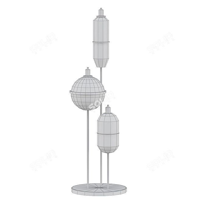 Mysterious Moirai Floor Lamp Trio 3D model image 2