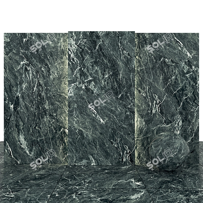 Alps Green Marble: 6 Texture Slabs & Tiles 3D model image 1