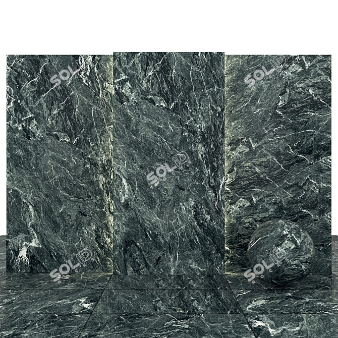 Alps Green Marble: 6 Texture Slabs & Tiles 3D model image 2