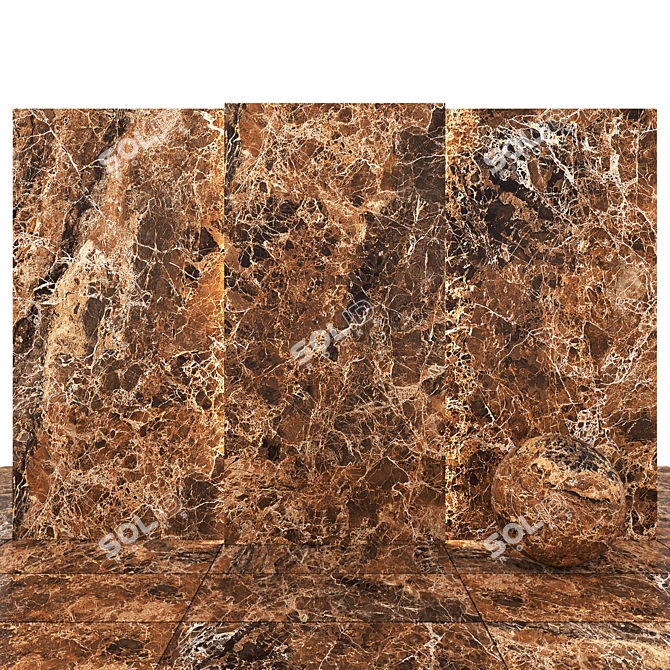 Emperador Brown Marble: Luxurious Gray Texture 3D model image 1