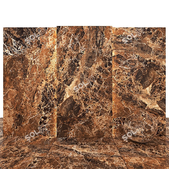 Emperador Brown Marble: Luxurious Gray Texture 3D model image 2