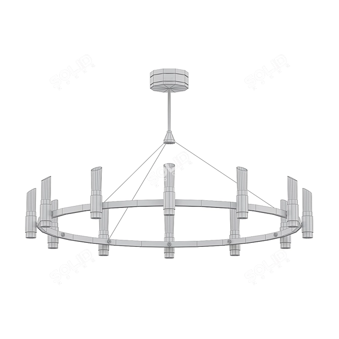 Enchanting Glow Pendant Chandelier 3D model image 2