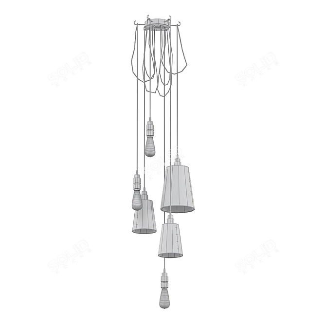 Sleek-Matte Pendant Lighting 3D model image 2