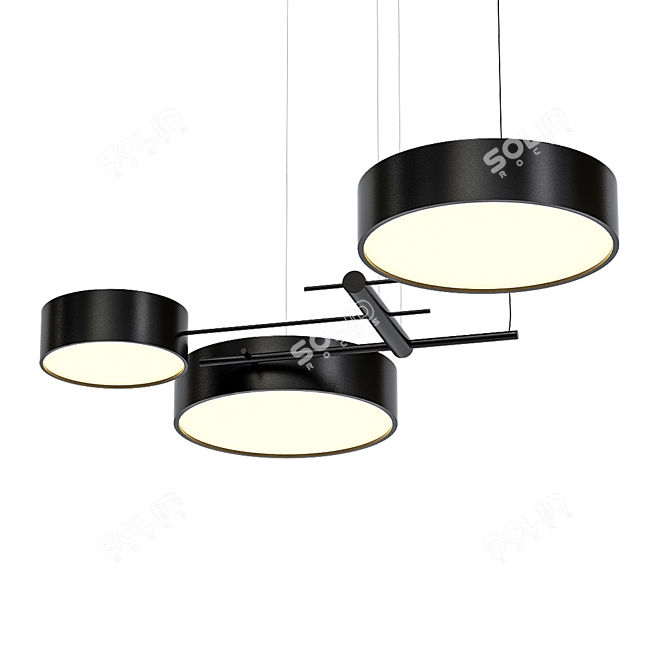 Gleaming Excel Chandelier 3D model image 1