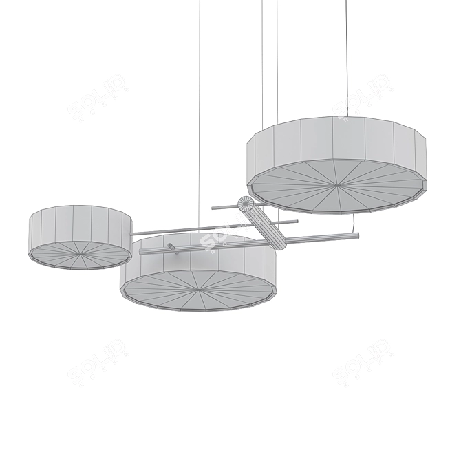 Gleaming Excel Chandelier 3D model image 2