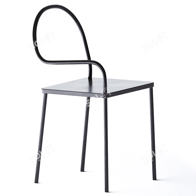 Desalto Chair: Steel-Soft Comfort 3D model image 1