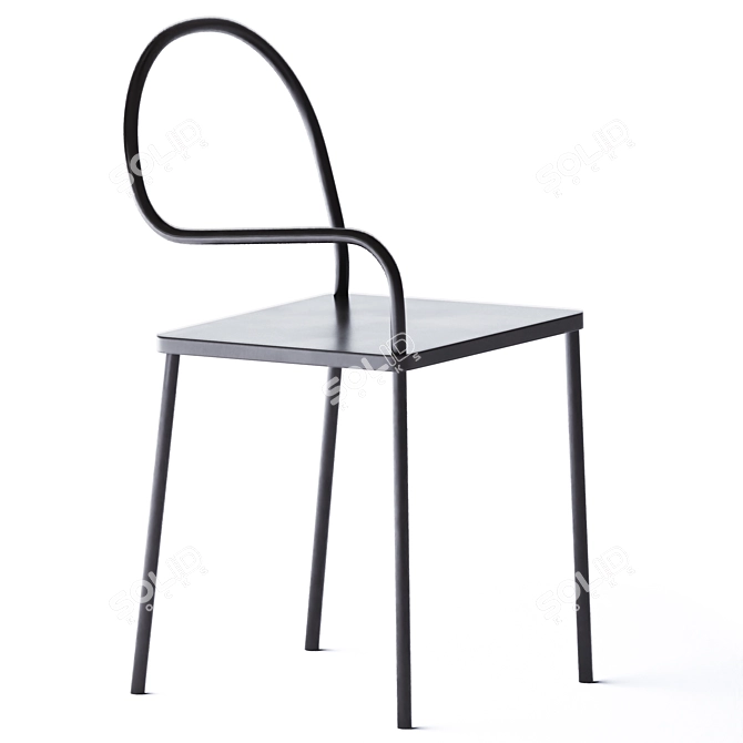 Desalto Chair: Steel-Soft Comfort 3D model image 4