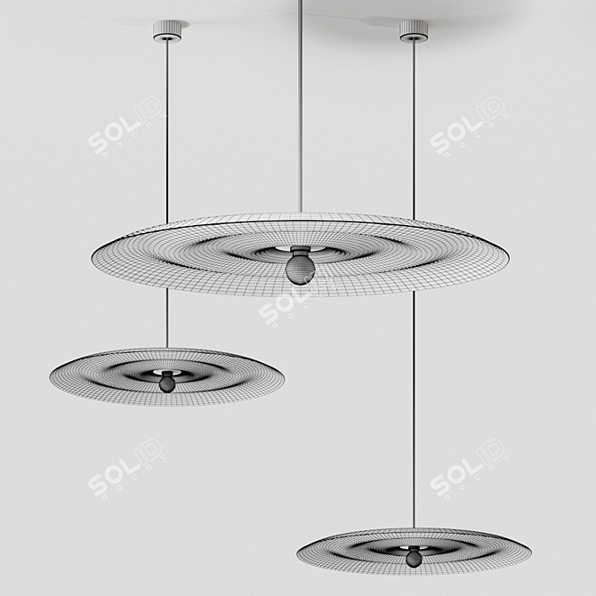 Sleek Scandinavian Pendant Light 3D model image 2