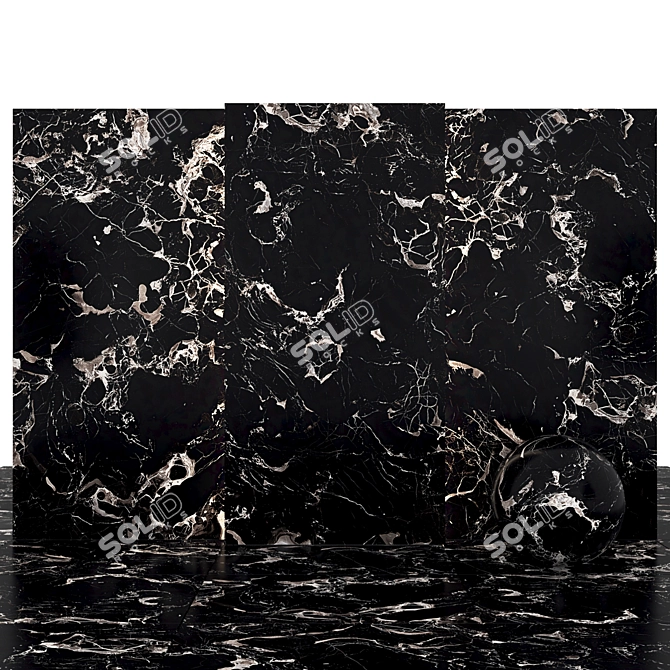 Elia Black Marble: Luxurious and Versatile Tiles 3D model image 1