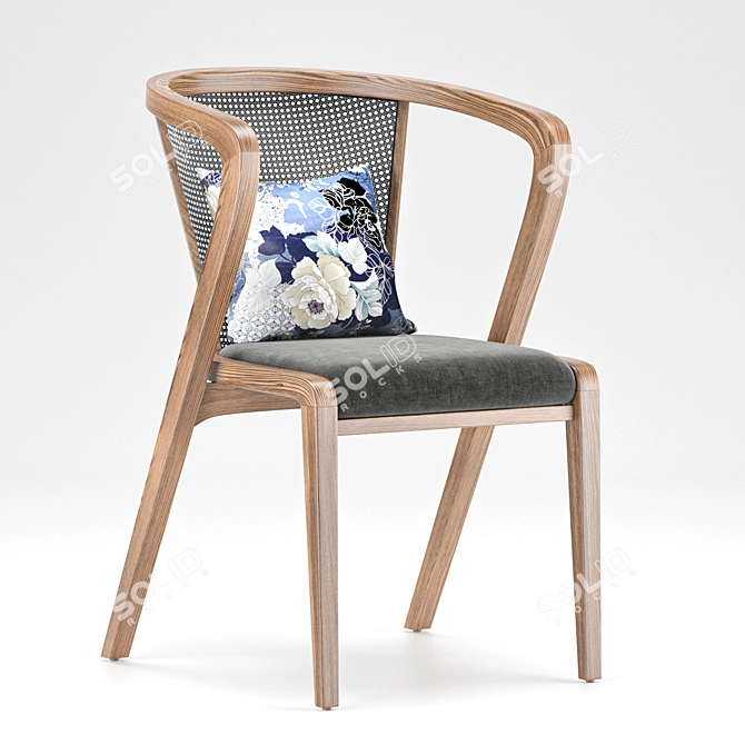 Exquisite Rattan Lounge Chair 3D model image 2