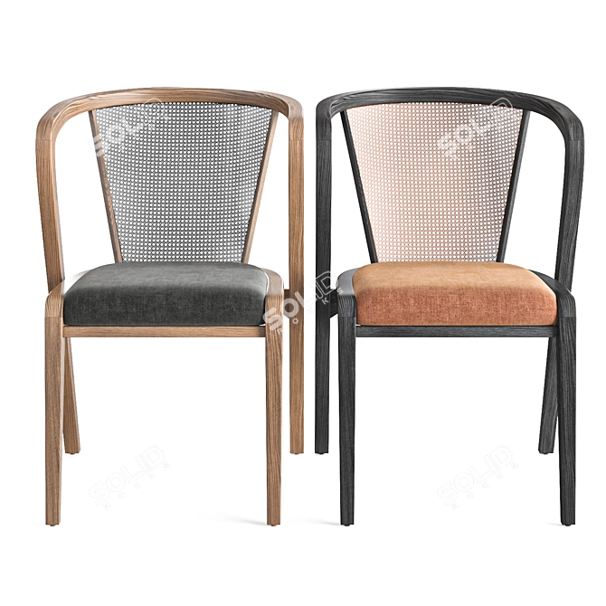 Exquisite Rattan Lounge Chair 3D model image 9