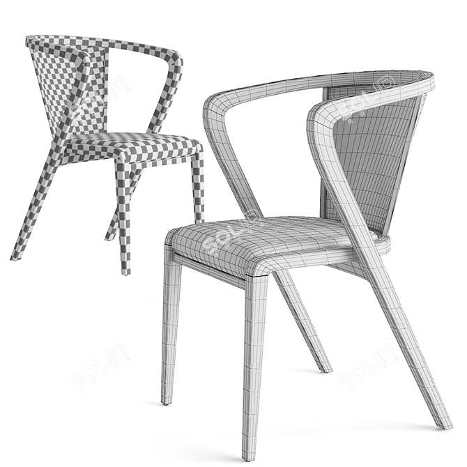 Exquisite Rattan Lounge Chair 3D model image 10