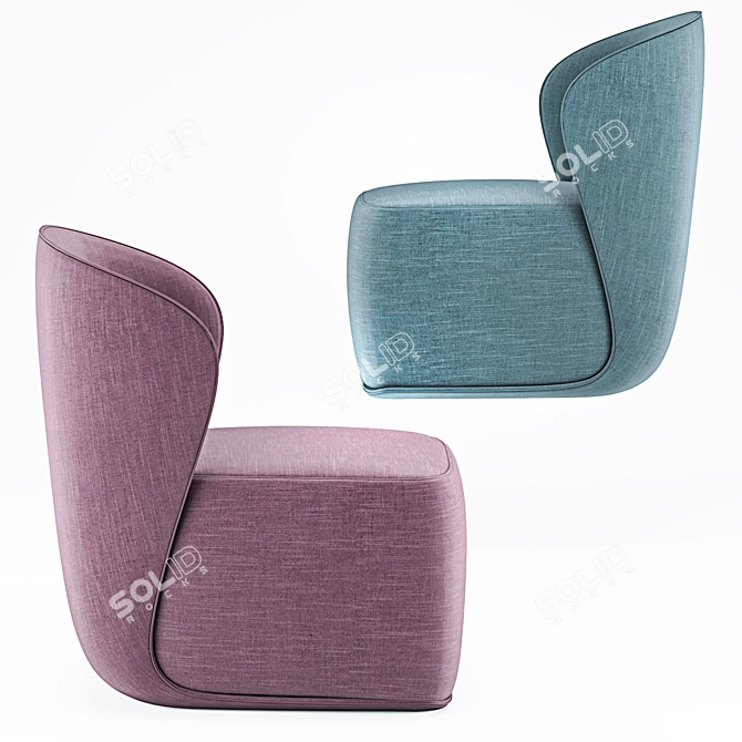 Cozy Polygonal Chair 3D model image 6