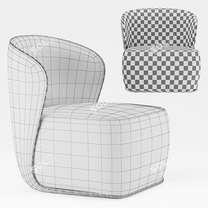 Cozy Polygonal Chair 3D model image 8