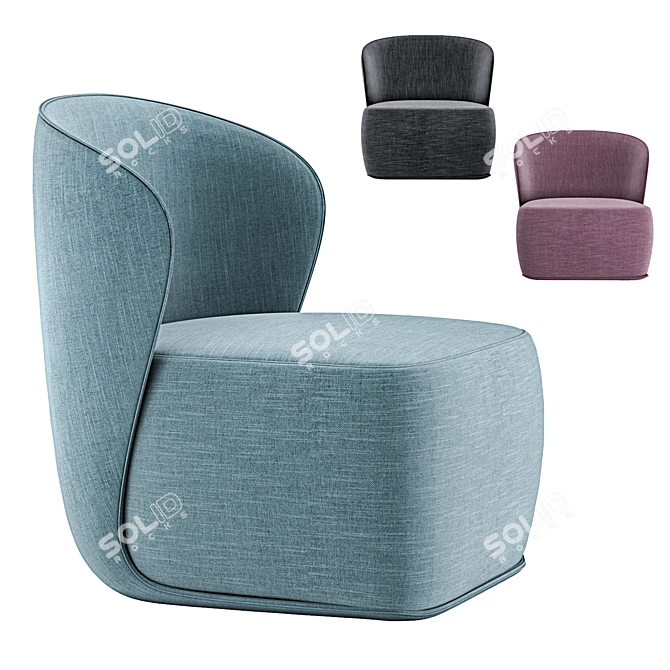 Cozy Polygonal Chair 3D model image 9