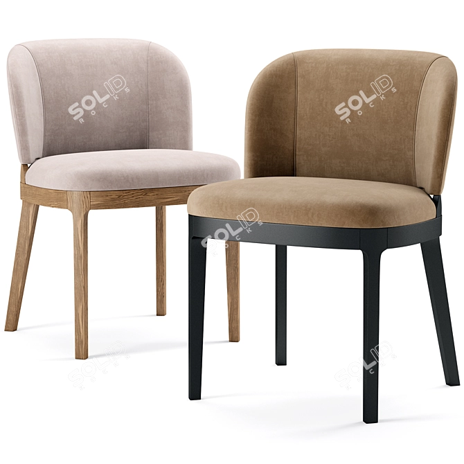 Tea Side Chair: Elegant and Comfortable 3D model image 3