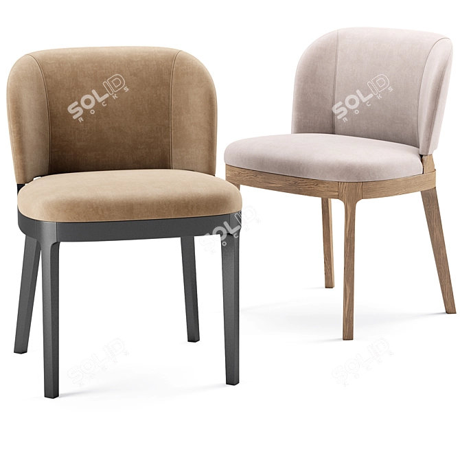 Tea Side Chair: Elegant and Comfortable 3D model image 4